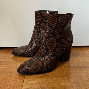 ZARA Western Snakeskin Ankle Boots